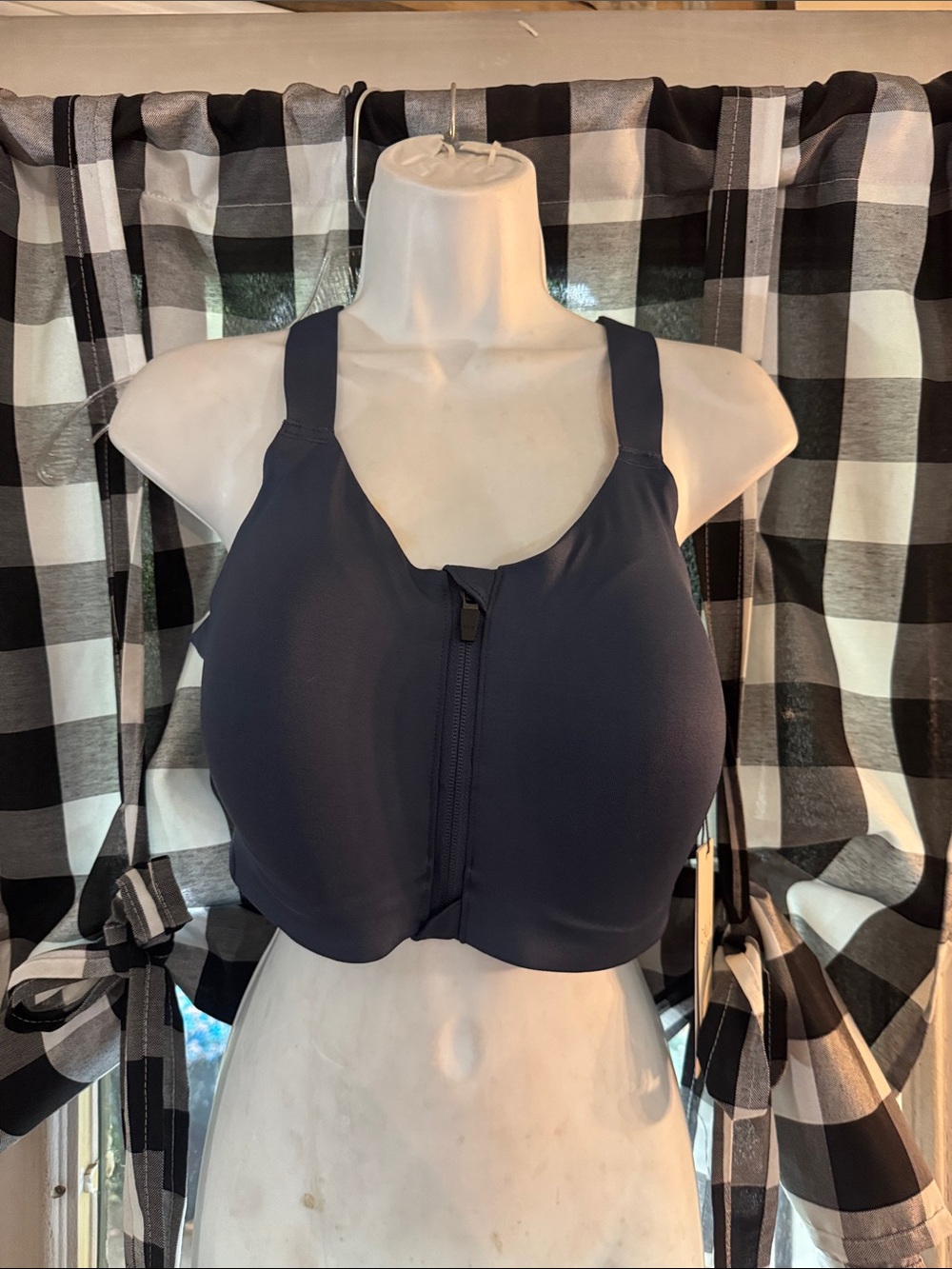 CALIA by Carrie Underwood Front-Zip High Support Blue Sports Bra 36DD